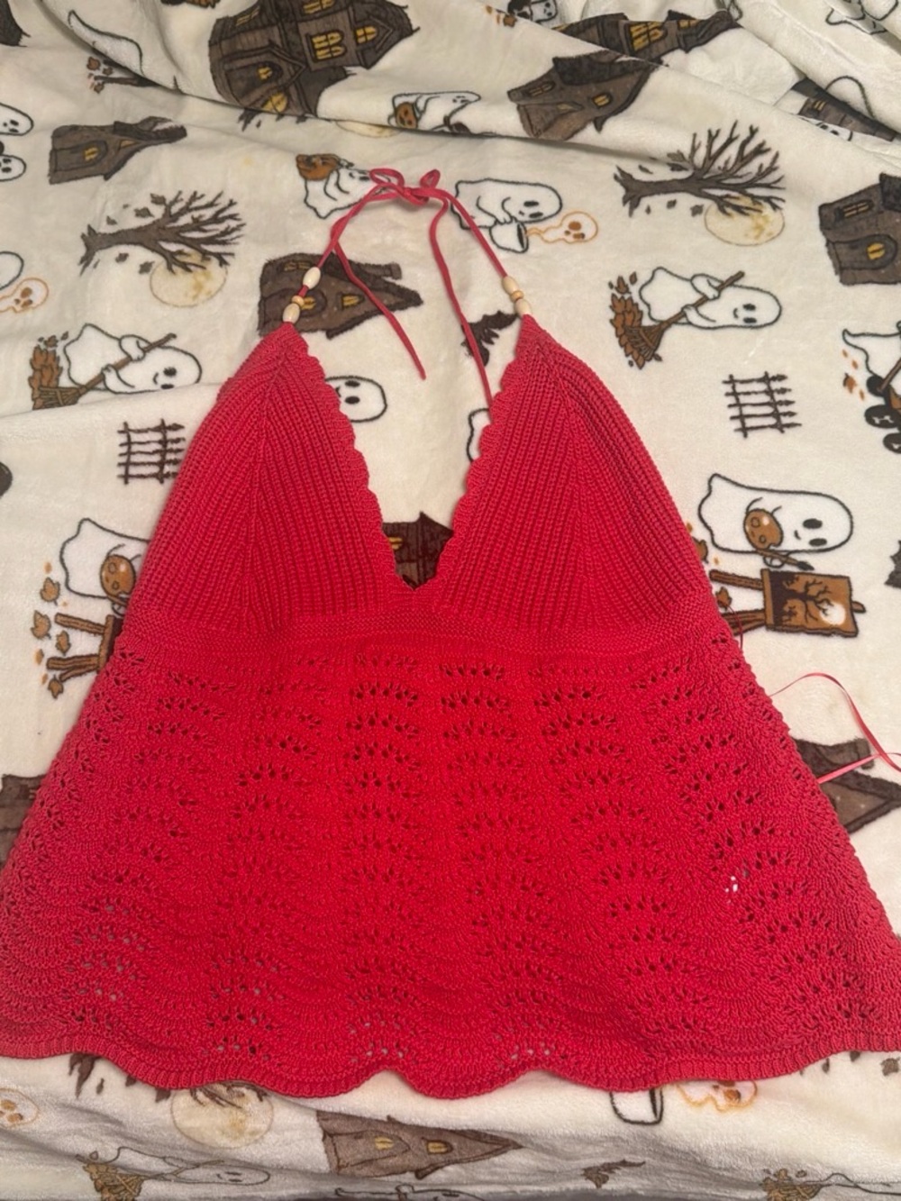 Target Red Crochet Halter Crop Top